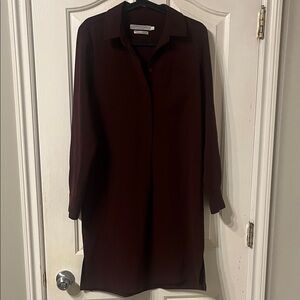 Simons Deep Burgundy Long Sleeve Dress